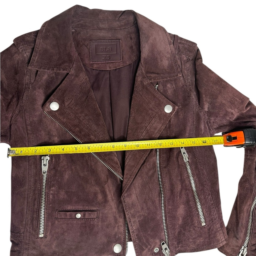 SL8 by BlankNYC Marion Suede Moto Jacket in eggplant xs - Picture 9 of 13